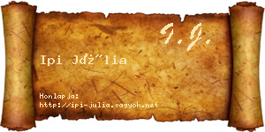 Ipi Júlia névjegykártya